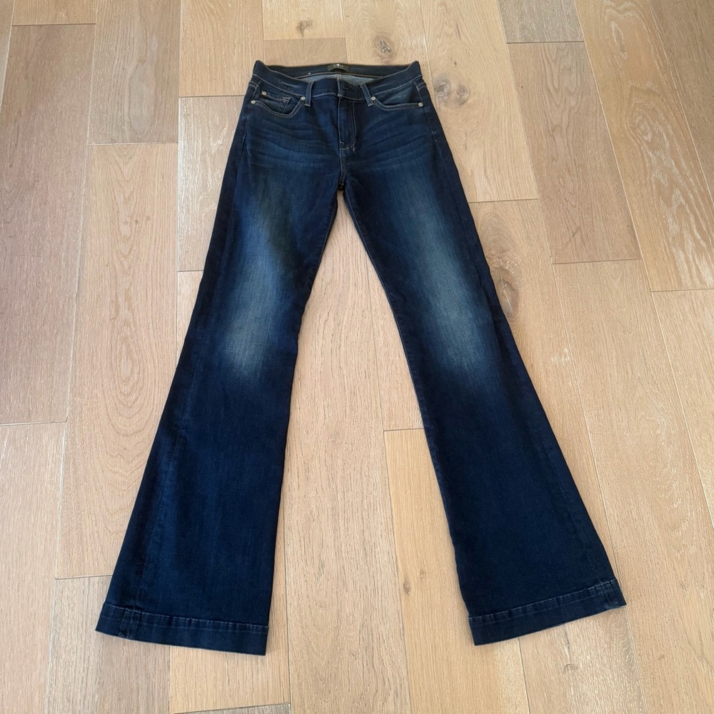 7 For All Mankind DOJO Dark Blue Flare Jeans